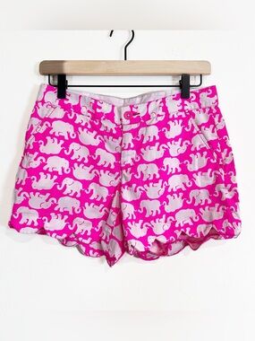 Lilly Pulitzer Buttercup Elephant Tusk In The Sun Shorts Pink Size 0 Scalloped
